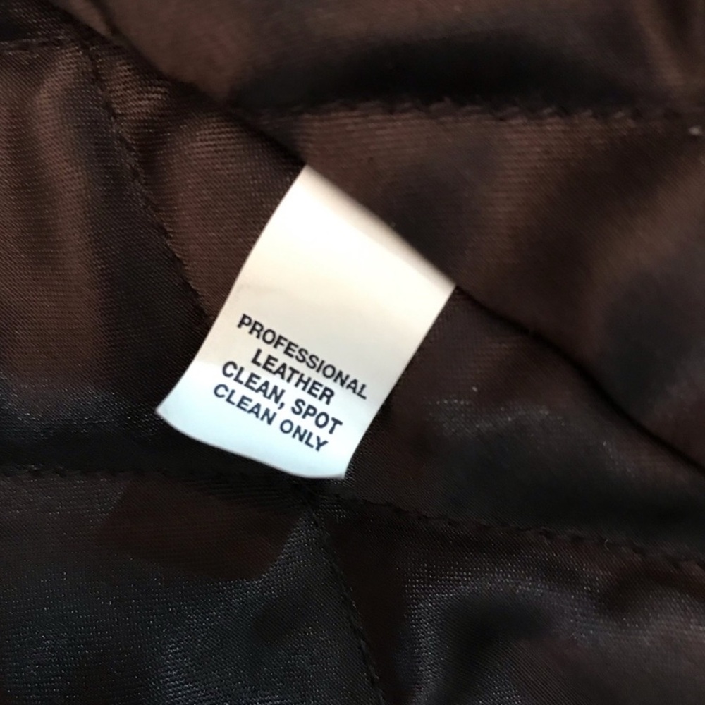 Gap Brown Leather Jacket Coat Adult Size Small Insulated Quilted Lining Mens - Picture 12 of 13